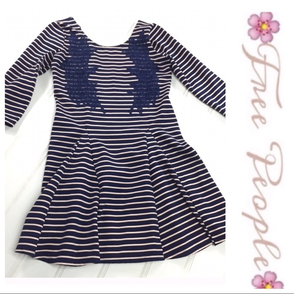 💕SALE💕 Free People Nautical Blue Striped Dress - Picture 5 of 8